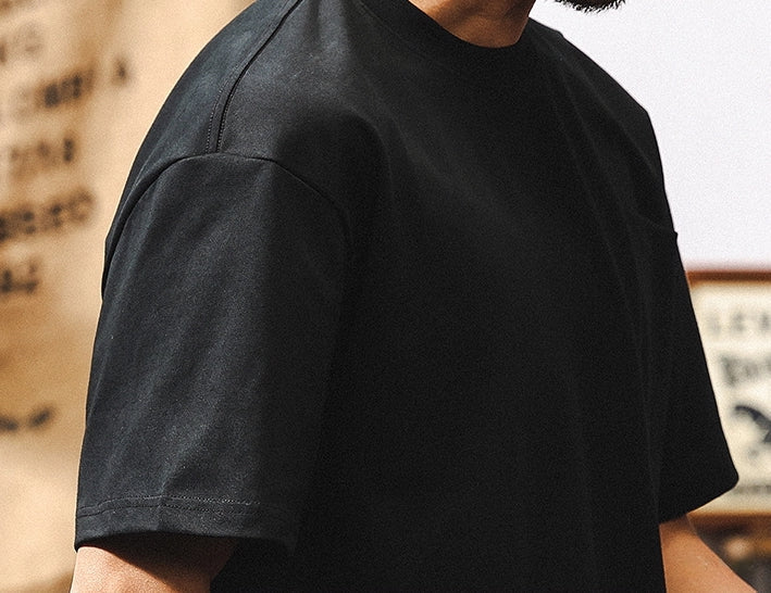Black Crew Neck Pocket T-Shirt