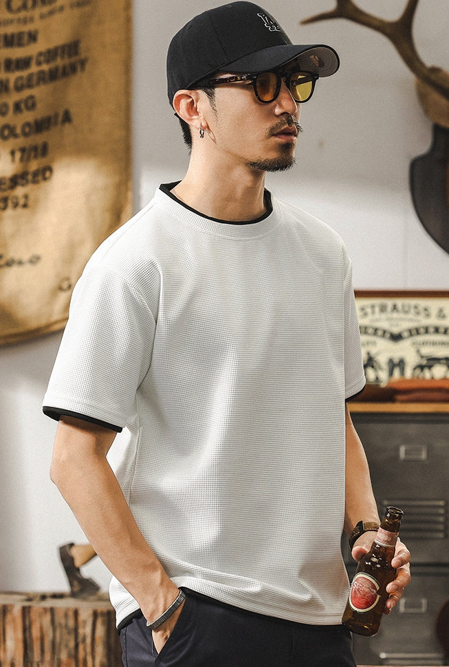 Frost Line Contrast Waffle Tee