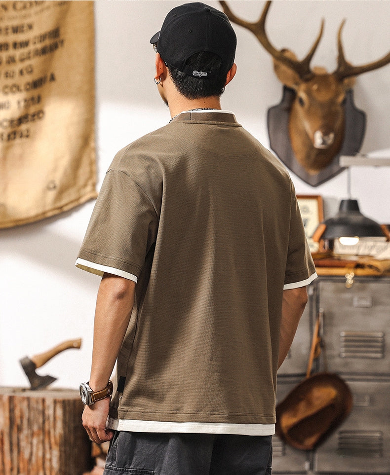 Retro Layered Brown Tee