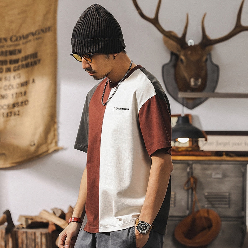 Contrast Two Tone T-shirt in Earthly Colors