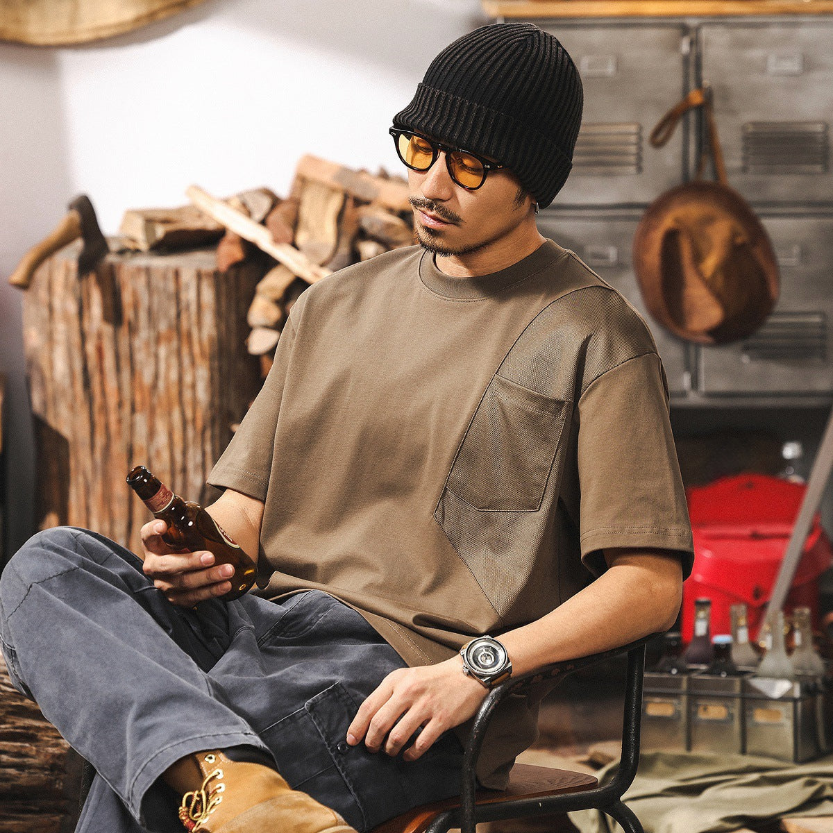 Urban Brown Pocket Tee