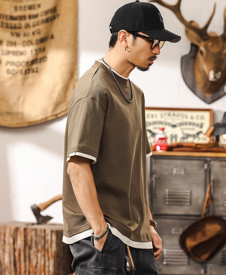 Retro Layered Brown Tee