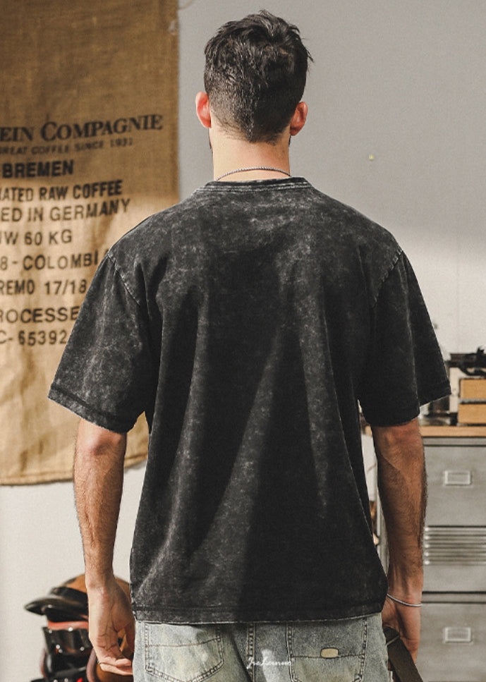 Snowflake Washed T Shirt in Charcoal Gray