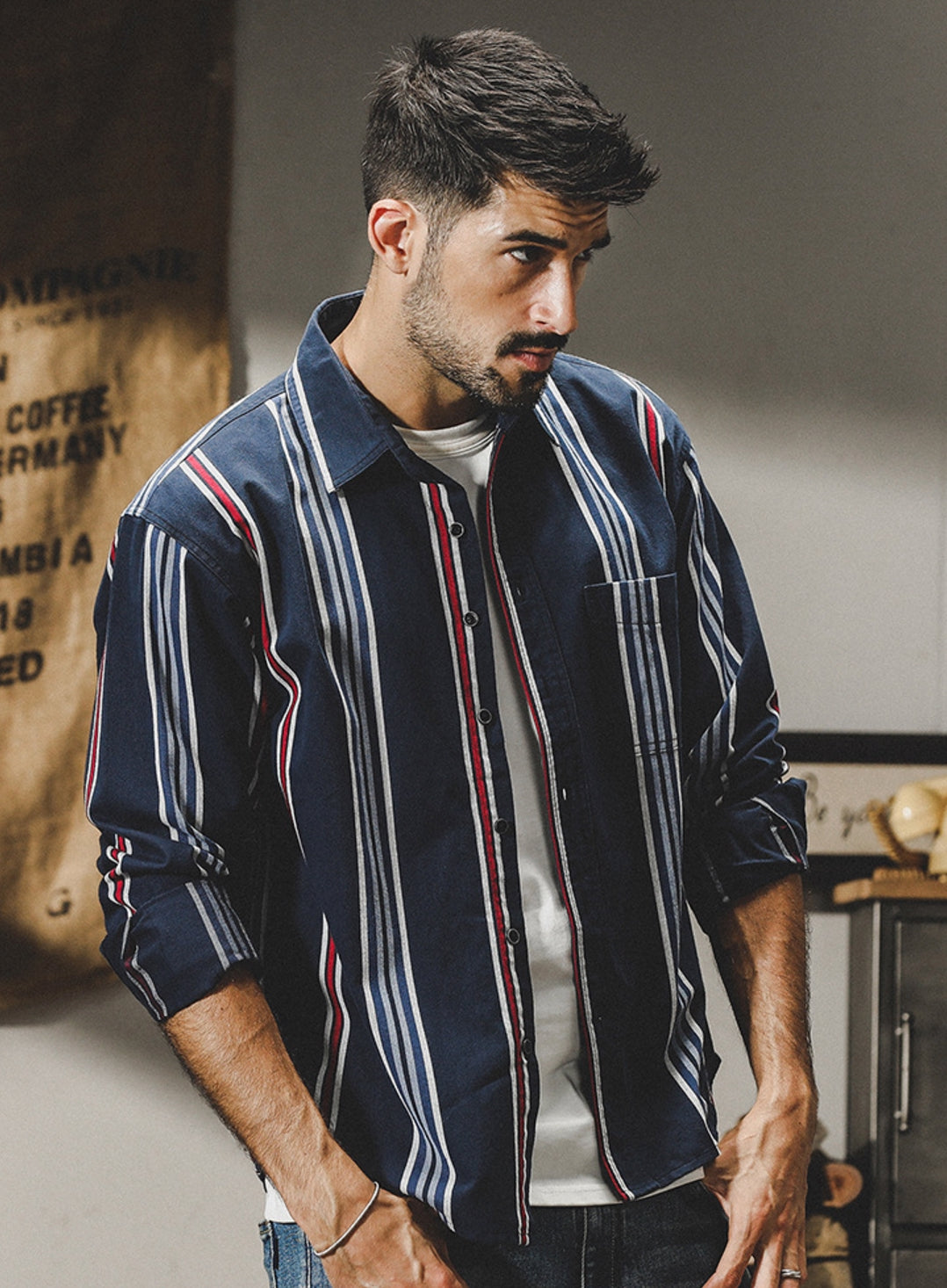 Harbor Stripe Tweed Shirt