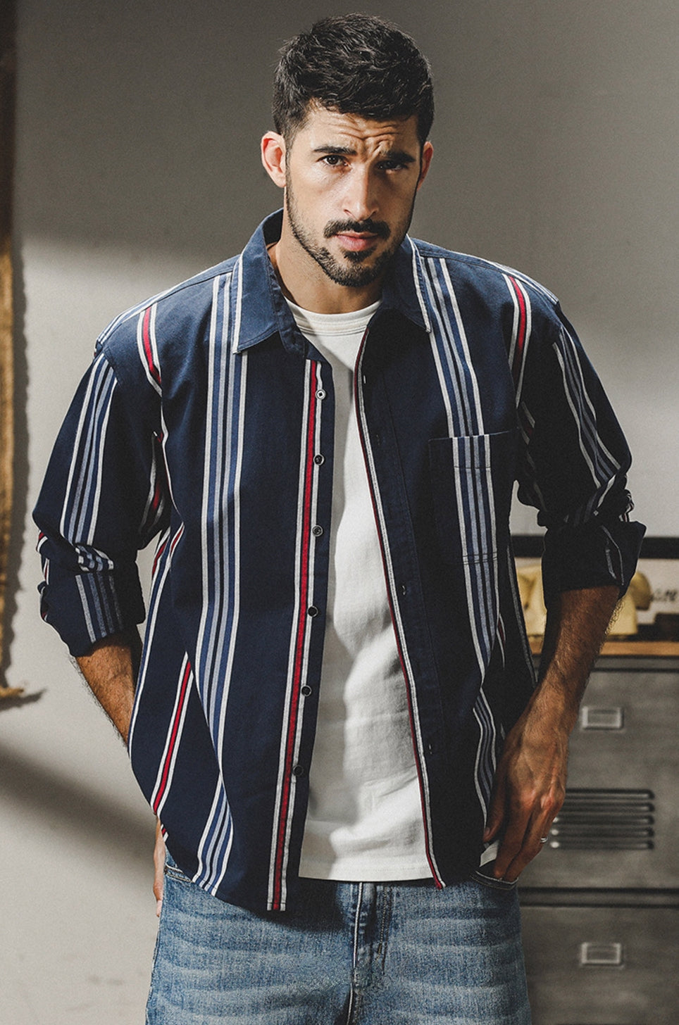 Harbor Stripe Tweed Shirt