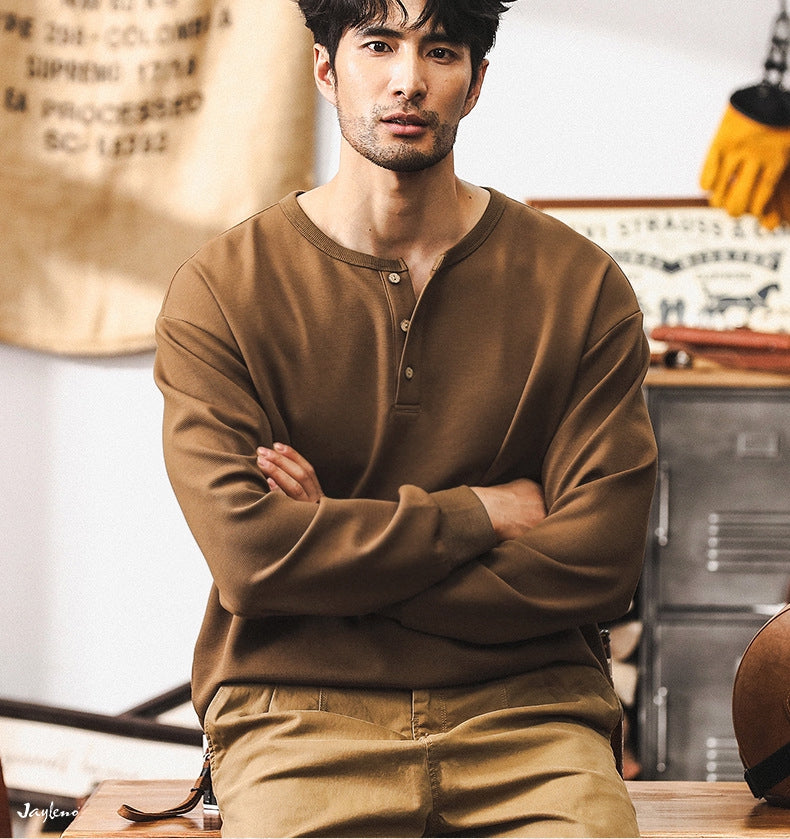 Rugged Winter Henley T Shirt