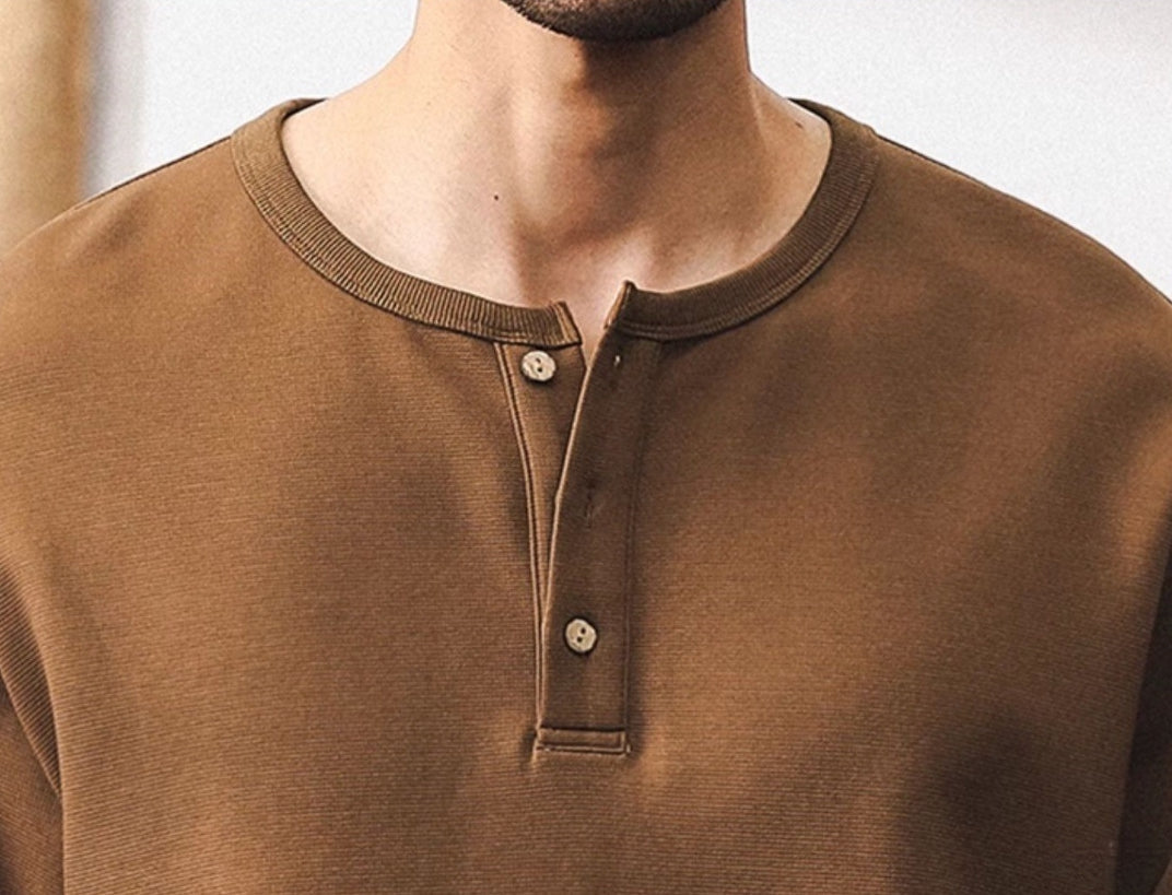 Rugged Winter Henley T Shirt