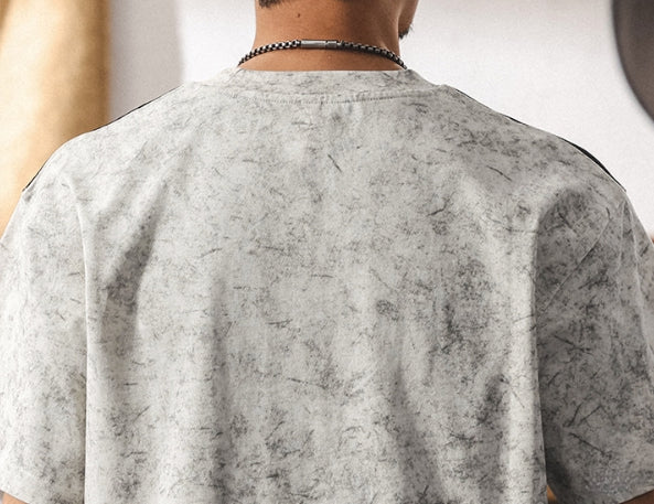 Paneled Henley Tee in Chalk White