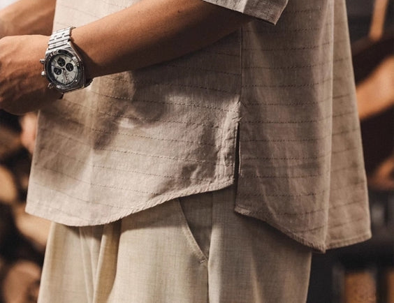 Textured Stitch Crew Tee in Desert Sand