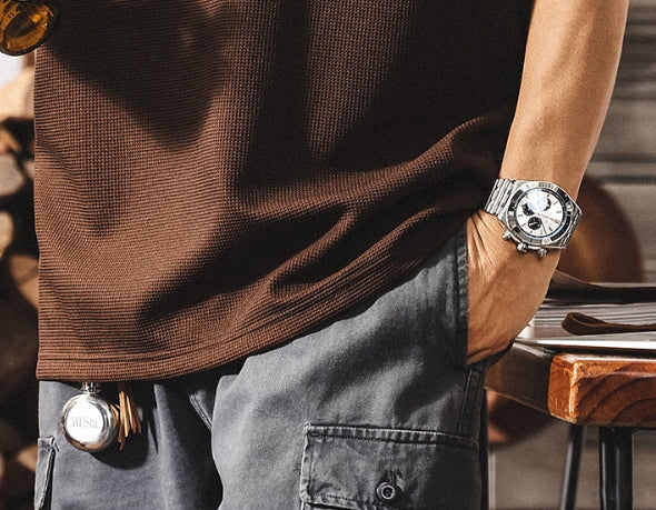 Waffle Grid Zip T-Shirt Vest in Brown