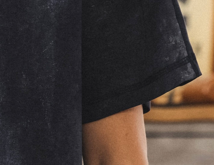 Split Neck Tie-Dye Tee in Ash Grey