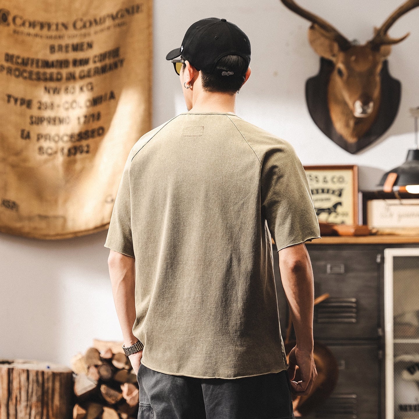 Urban Drift Henley Tee With Raglan Sleeves