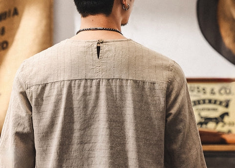 Textured Stitch Crew Tee in Desert Sand