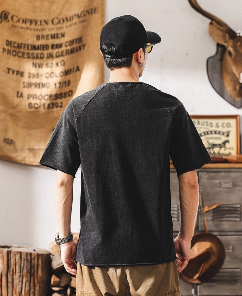 Urban Drift Henley Tee With Raglan Sleeves