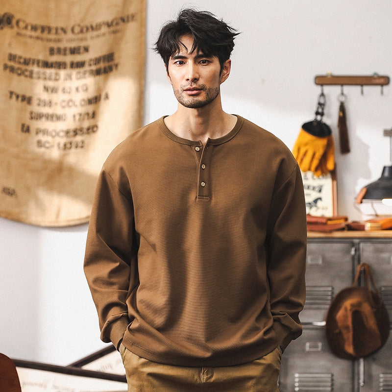 Rugged Winter Henley T Shirt