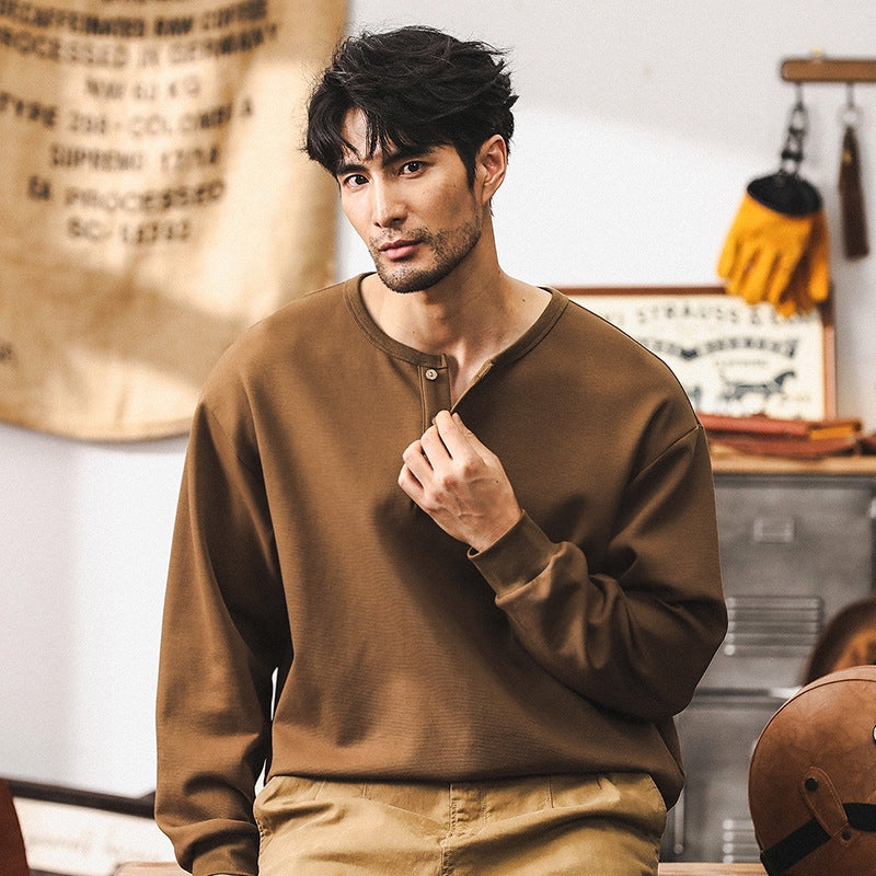 Rugged Winter Henley T Shirt