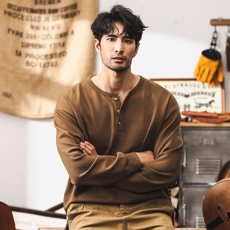 Rugged Winter Henley T Shirt