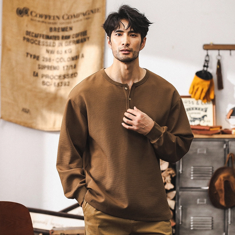 Rugged Winter Henley T Shirt