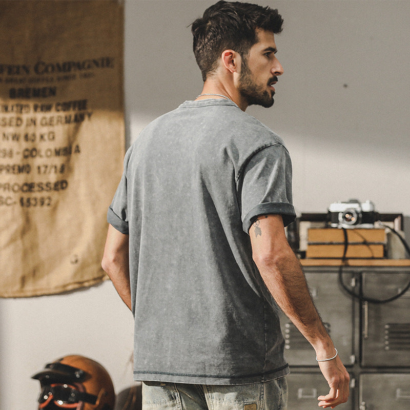 Snowflake Washed T Shirt in Cement Gray