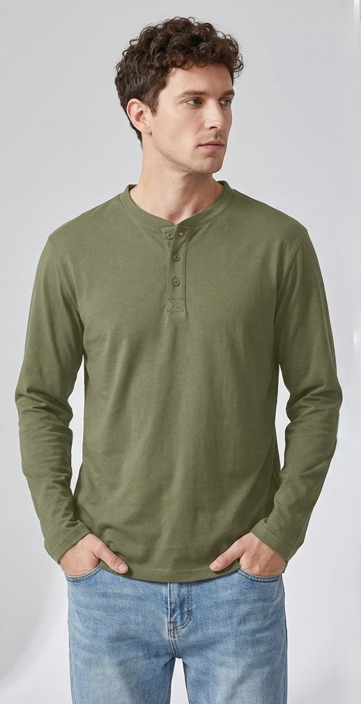 Henry Collar Polo Tee in Green
