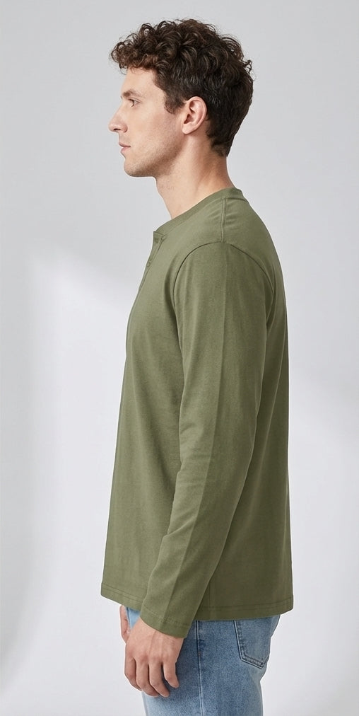 Henry Collar Polo Tee in Green
