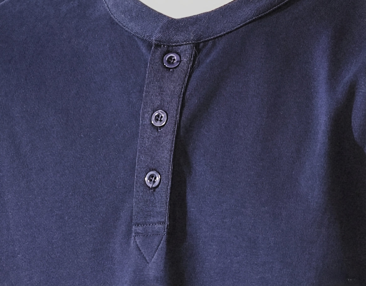 Henry Collar Polo Tee in Blue