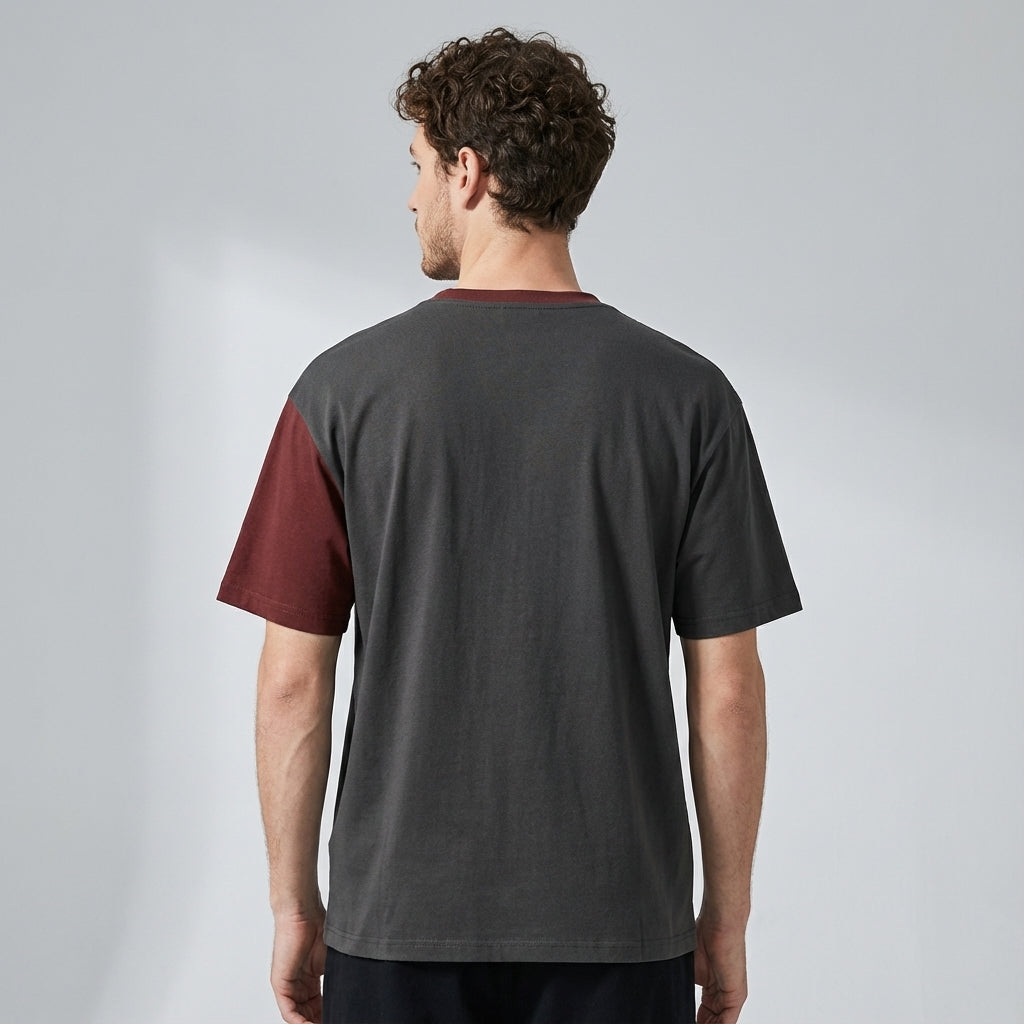 Contrast Two Tone T-shirt in Earthly Colors