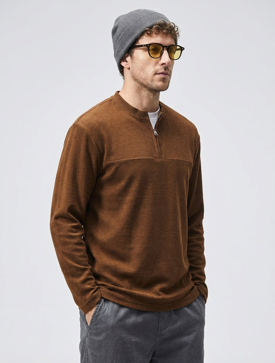 Alpine Double Layer Design Winter Henley Tee