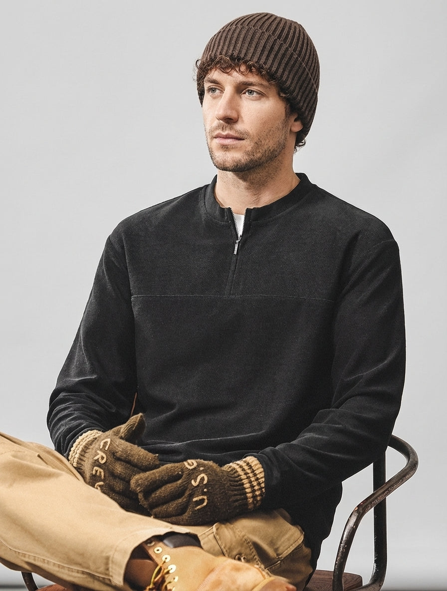 Alpine Double Layer Design Winter Henley Tee