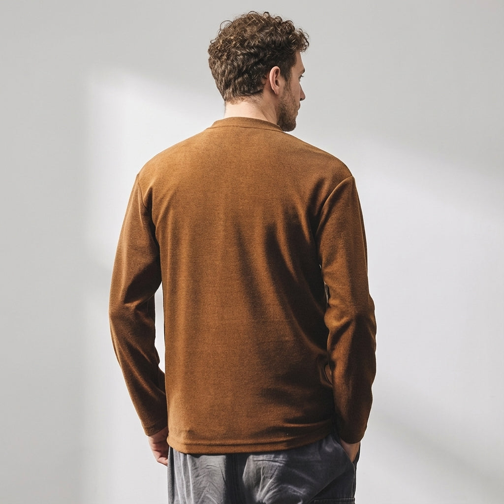 Alpine Double Layer Design Winter Henley Tee