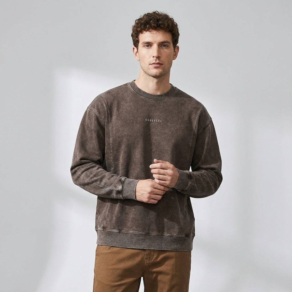 Vintage Washed Combed Cotton Sweatshirt