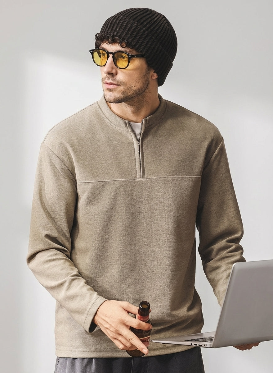 Alpine Double Layer Design Winter Henley Tee