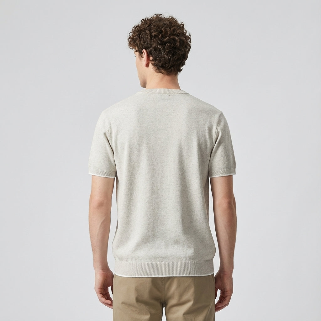 Linen Tencel Khaki Knit Tee