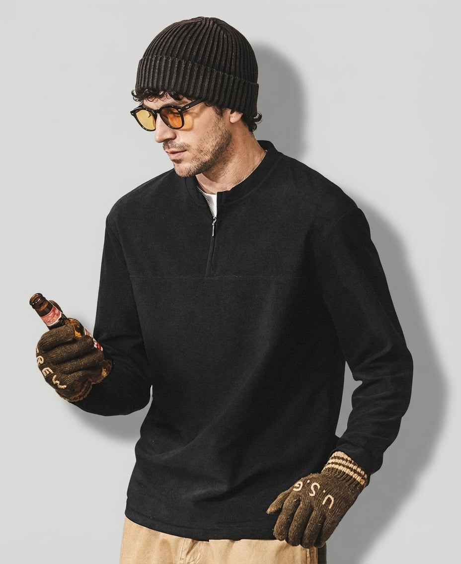 Alpine Double Layer Design Winter Henley Tee