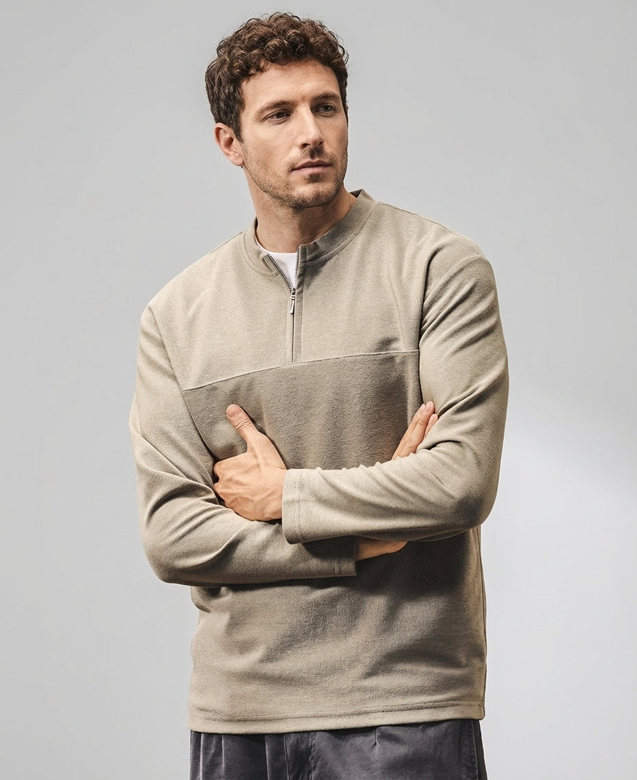 Alpine Double Layer Design Winter Henley Tee