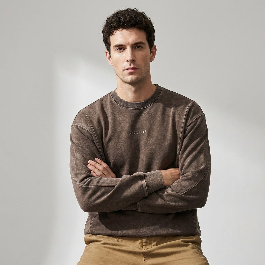 Vintage Washed Combed Cotton Sweatshirt