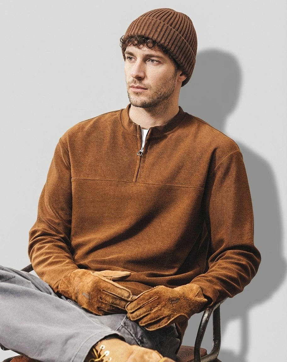 Alpine Double Layer Design Winter Henley Tee