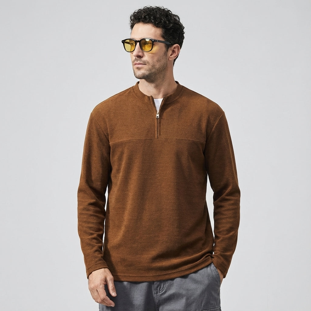 Alpine Double Layer Design Winter Henley Tee