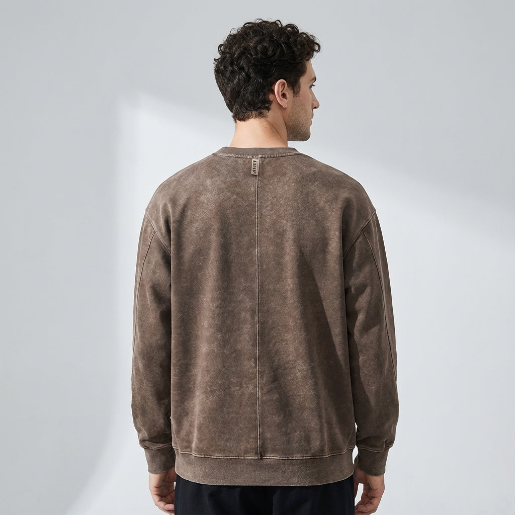 Vintage Washed Combed Cotton Sweatshirt