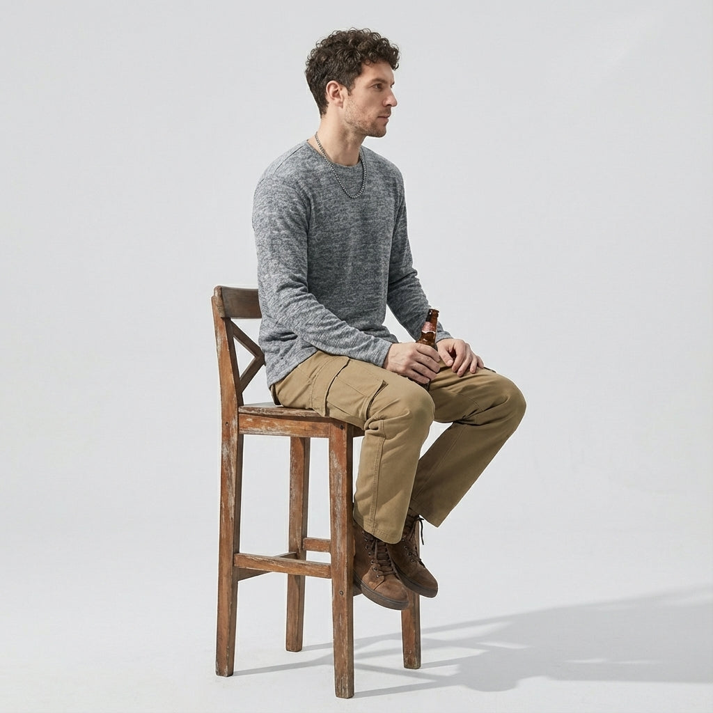 Soft Knitted Skin Friendly Fleece Crew Neck Tee