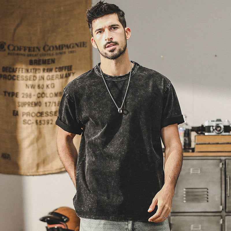 Snowflake Washed T Shirt in Charcoal Gray